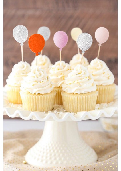 Gümüş Happy Birthday Balon Pasta Süsü