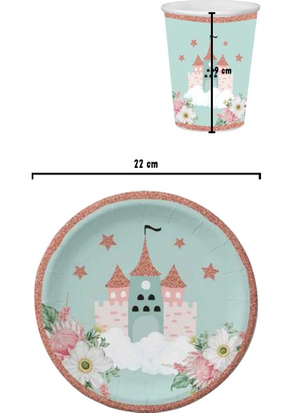 Mint Şato Baskılı 8'li Tabak Bardak Set fırsatları