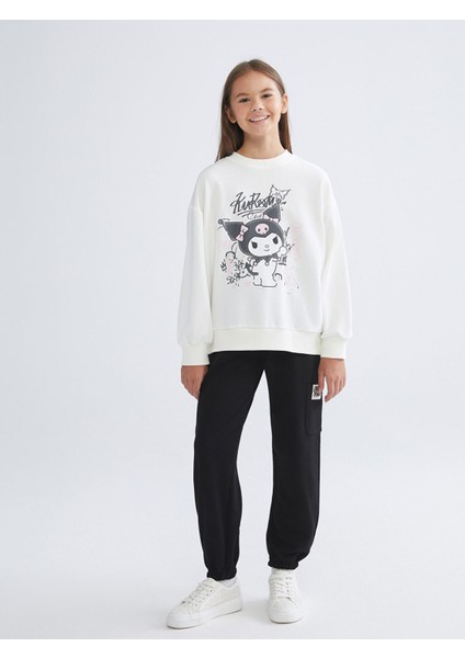 Yeni Sezon Bisiklet Yaka Kuromi Baskılı Kız Çocuk Sweatshirt fiyatları