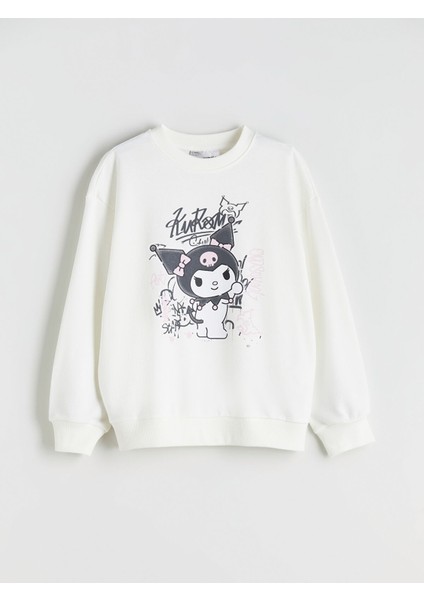 Yeni Sezon Bisiklet Yaka Kuromi Baskılı Kız Çocuk Sweatshirt modelleri