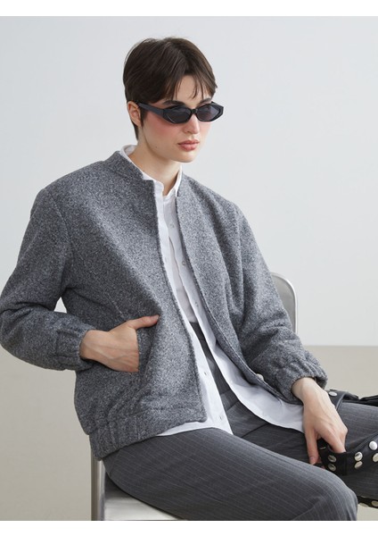 Yeni Sezon Dik Yaka Kadın Kaşe Ceket