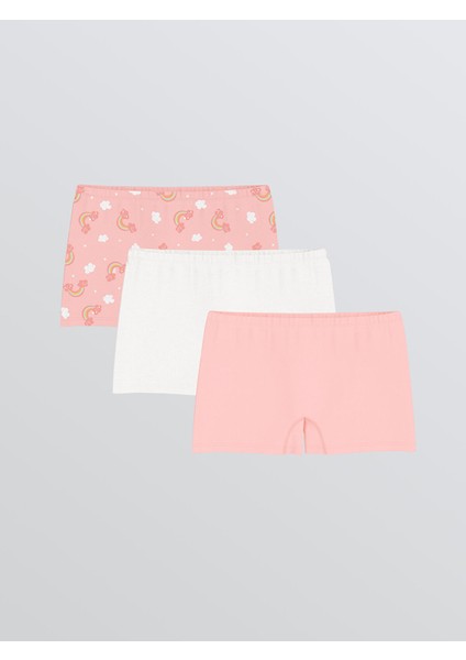 Yeni Sezon Baskılı Kız Çocuk Boxer 3'lü