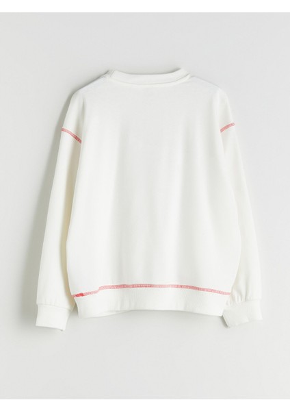 Yeni Sezon Bisiklet Yaka Hello Kitty Baskılı Kız Çocuk Sweatshirt indirimleri