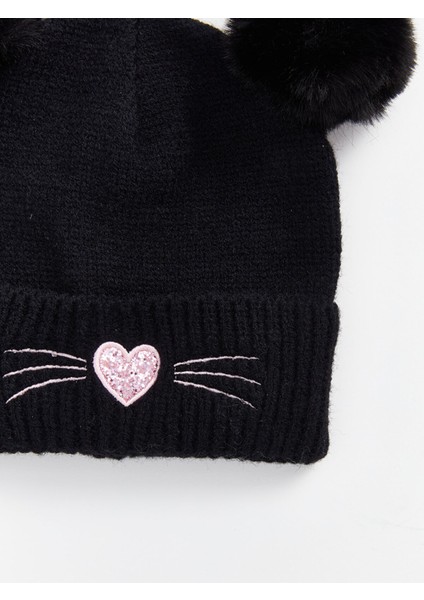 Yeni Sezon Nakışlı Pelüş Ponponlu Kız Çocuk Bere fiyatları