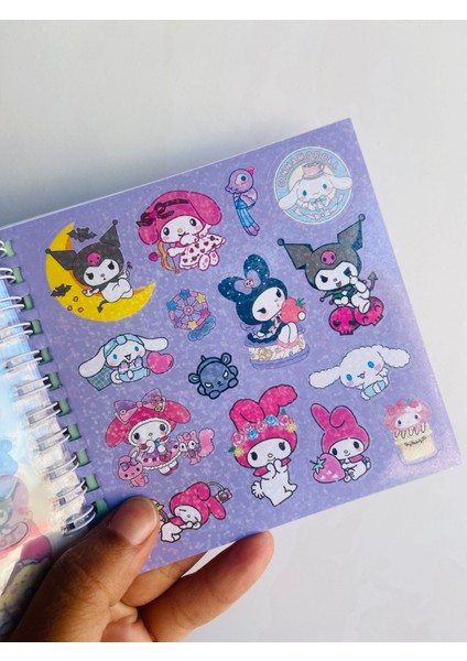 Kuromi My Melodi Melody Yumuşak Squishy Sukuşi Kapak Sticker Etiket Çıkarma Albümü Defteri modelleri