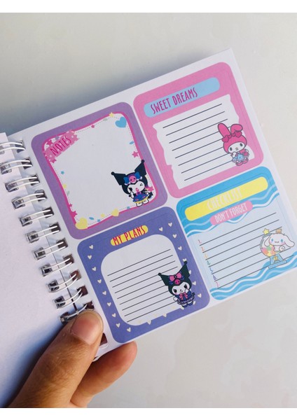 Kuromi My Melodi Melody Yumuşak Squishy Sukuşi Kapak Sticker Etiket Çıkarma Albümü Defteri fırsatları