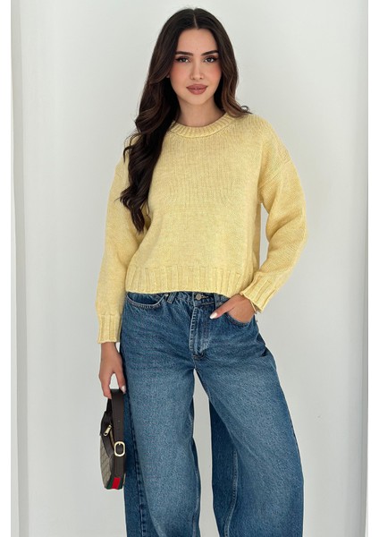 Kadın Örgü Kalın Triko Kazak – Yumuşak & Günlük Stil