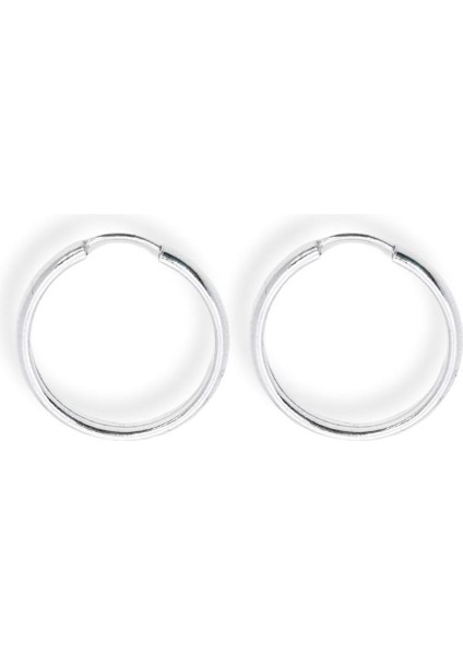 Oval Hatlı Yuvarlak Gümüş Halka Küpe – 925 Ayar, 2X2CM-3MM Kalınlık fiyatları