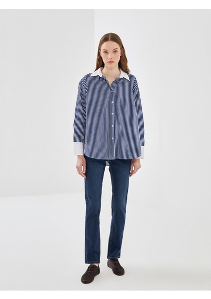 Yeni Sezon Yüksek Bel Straight Fit Kadın Jean Pantolon