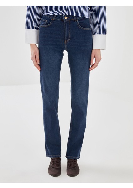 Yeni Sezon Yüksek Bel Straight Fit Kadın Jean Pantolon fiyatları
