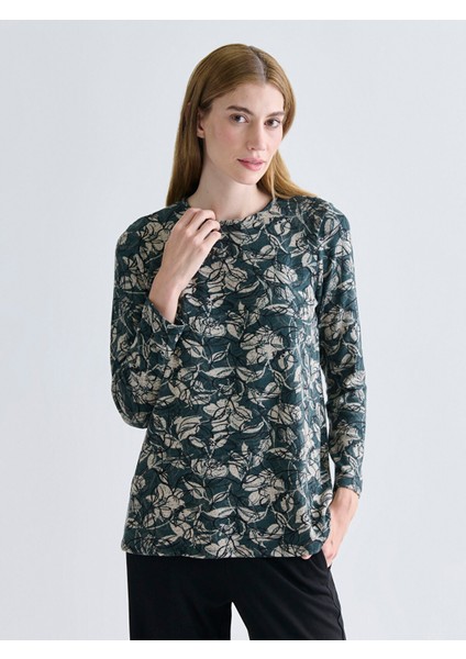 Yeni Sezon Bisiklet Yaka Desenli Bluz