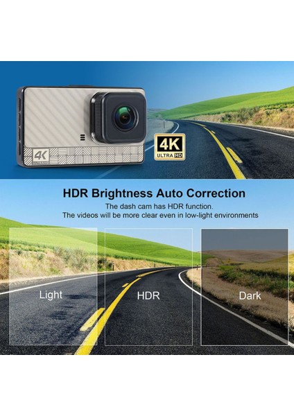 Wıfı 4K Araba Kamera Kayıt Cihazı Gece Görüş Çift Lens App Kamera Araç Güvenlik Sürüş Video Kaydedici modelleri