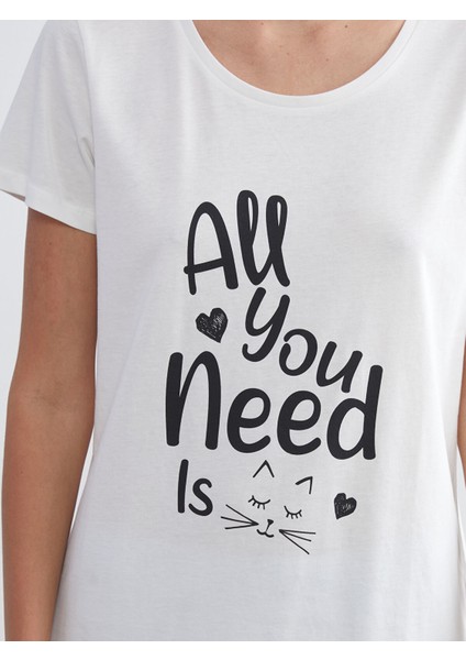 Yeni Sezon Büyük Beden Bisiklet Yaka Baskılı Kadın Pijama Takımı fırsatları