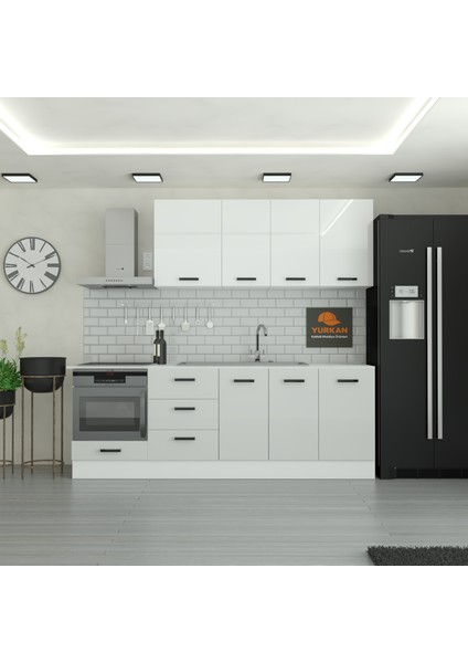 235 cm Mutfak Dolabı Mdf Kapak Tezgah Dahil YRKN235 100