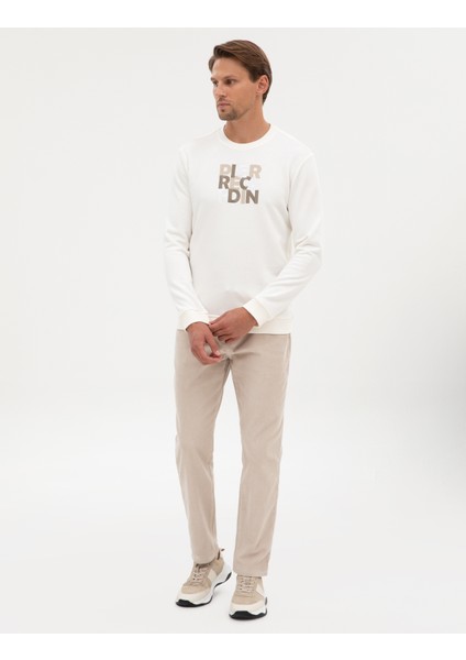 Erkek Ekru Regular Fit Sweatshirt 50316087-VR019 fırsatları