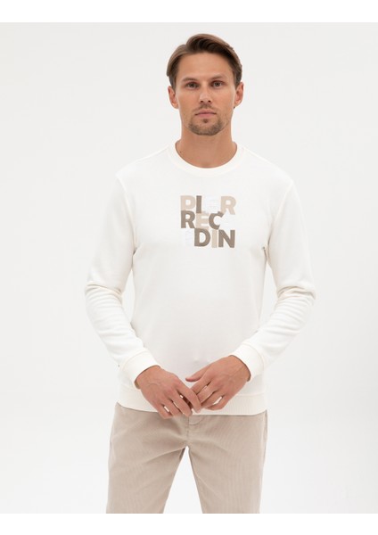 Erkek Ekru Regular Fit Sweatshirt 50316087-VR019