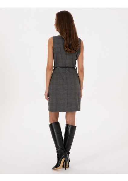 Kadın Antrasit Slim Fit Dokuma Elbise 50313179-VR006 fırsatları