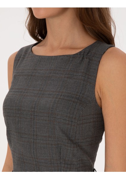 Kadın Antrasit Slim Fit Dokuma Elbise 50313179-VR006