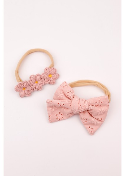 Gülkurusu Fisto Fiyonk Örgü Çiçek 2'li Kız Çocuk Saç Bandı Set fırsatları