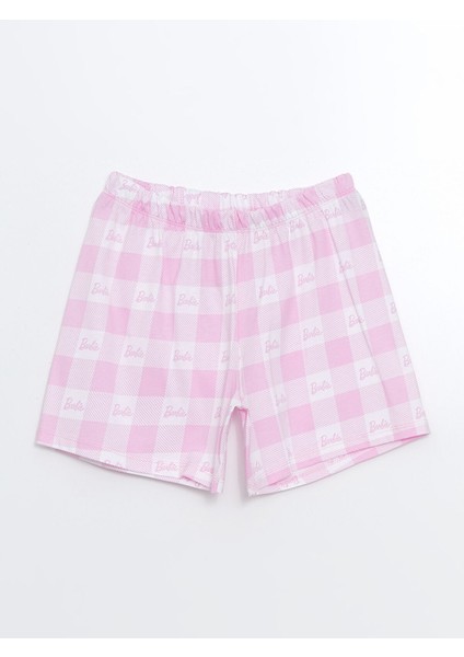 Yeni Sezon Beli Lastikli Barbie Baskılı Kız Çocuk Pijama Şort