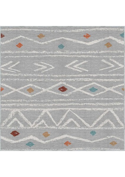 Sarria Geometrik Gri Polyester ve Pamuklu Yıkanabilir Kaydırmaz Taban Dijital Baskı Halı indirimleri