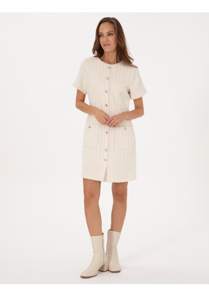 Kadın Ekru Regular Fit Dokuma Elbise 50318252-VR019 modelleri