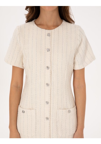 Kadın Ekru Regular Fit Dokuma Elbise 50318252-VR019 indirimleri