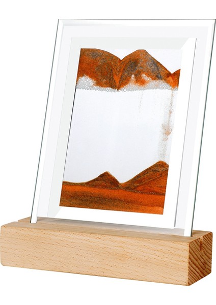 Kum Sanat Hareketli Gece Lambası Zanaat Quicksand 3D Peyzaj Akan Kumlu Resim Kum Saati Hediye LED Masa Lambası, Sarı (Yurt Dışından)