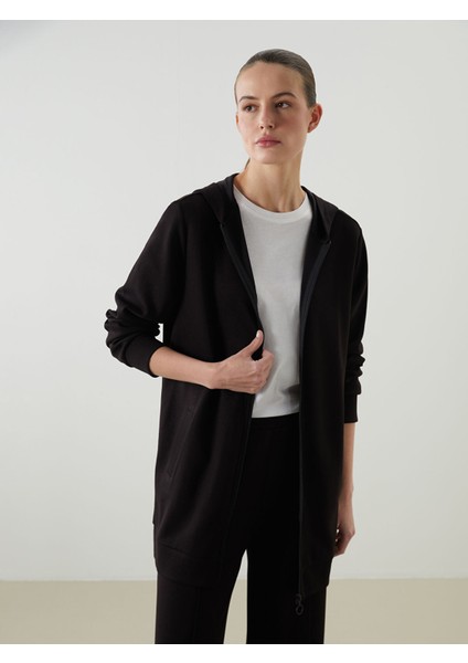Yeni Sezon Kapüşonlu Oversize Kadın Fermuarlı Sweatshirt