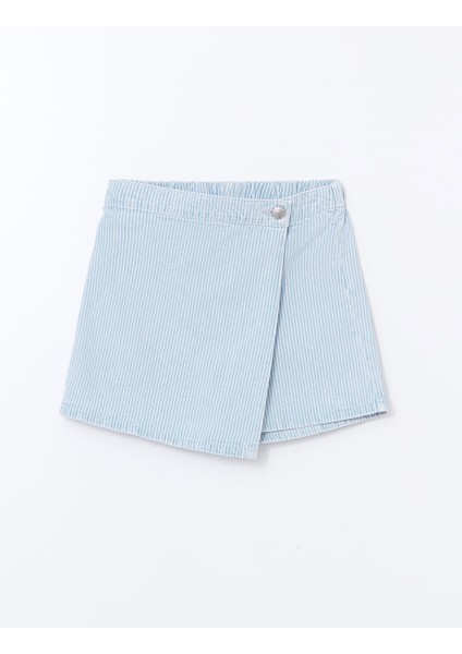 Yeni Sezon Beli Lastikli Kız Çocuk Jean Şort Etek