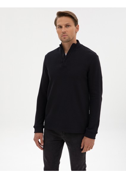 Erkek Siyah Regular Fit Sweatshirt 50309343-VR046