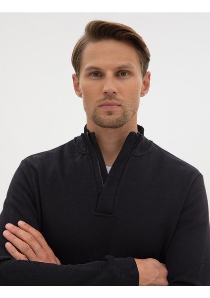 Erkek Siyah Regular Fit Sweatshirt 50309343-VR046 fiyatları