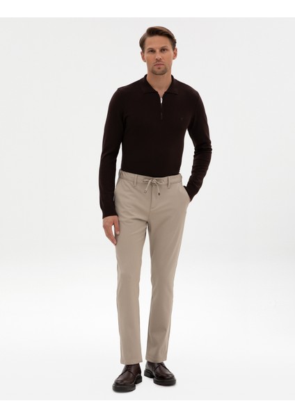 Erkek Bej Slim Fit Kanvas Pantolon 50309931-VR011