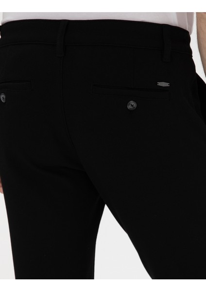 Erkek Siyah Slim Fit Kanvas Pantolon 50311631-VR046