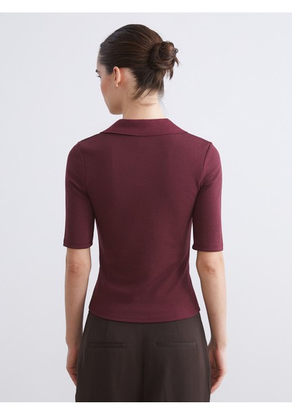 Yeni Sezon Polo Yaka Fitilli Kadın Tişört fırsatları