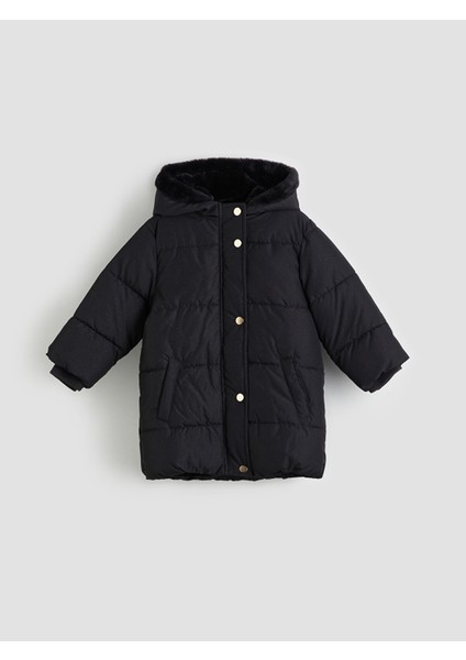 Yeni Sezon Kapüşonlu Kız Çocuk Şişme Mont