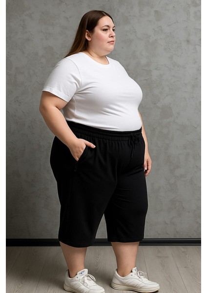 BSBYN-2325-BATTAL Beden Bayan Düz Kapri