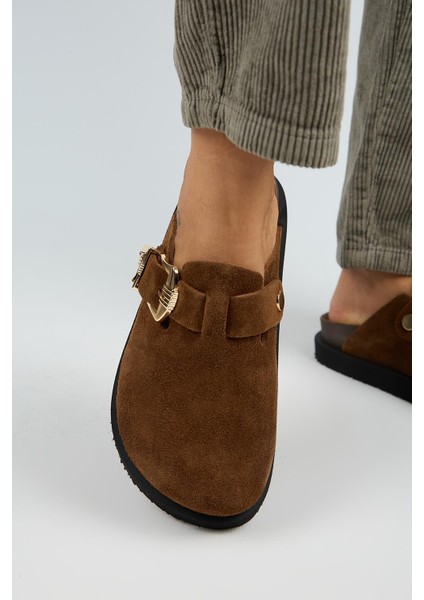 (Sofia) Kadın Hakiki Deri Sabo Platform Taba Terlik indirimleri