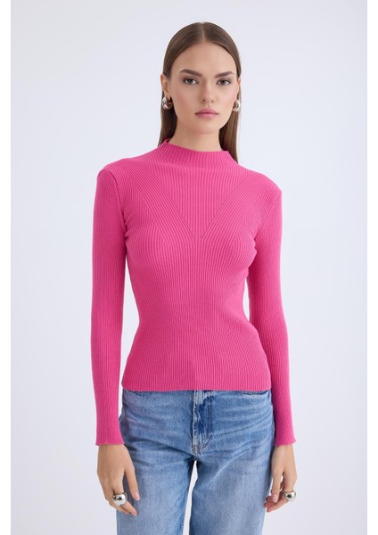 Balıkçı Yaka Uzun Kol Triko Bluz