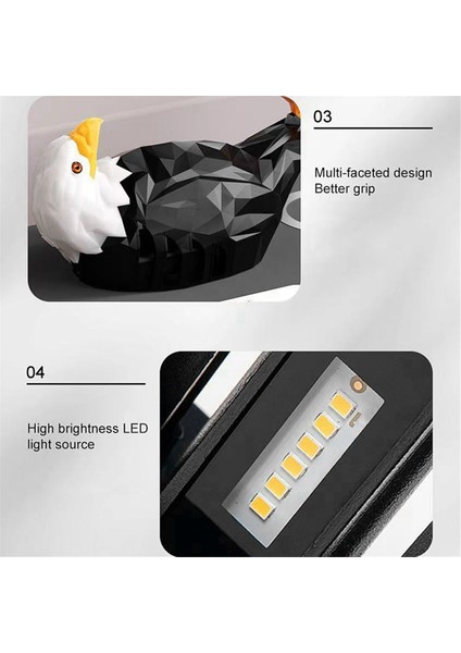 Noel Duvar Lambası Kel Kartal Duvar Işığı Modern Yaratıcı Atmosfer Sconce Işığı Uzaktan Kumanda (Yurt Dışından)