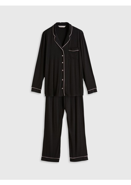 Yeni Sezon Gömlek Yaka Kadın Pijama Takımı modelleri