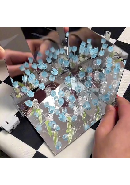 Dıy Lale Ayna Katı Gece Işık Odası Dekor Süsü El Yapımı Malzeme Paket Masası Dekorasyon Mor (Yurt Dışından) fiyatları