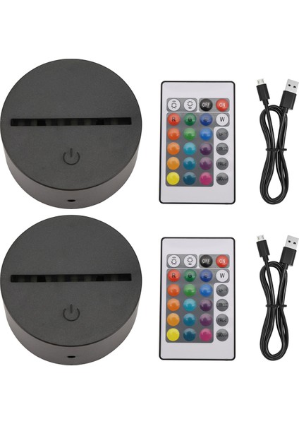 2 Paket 3D Gece LED Işık Lambası Taban + Uzaktan Kumanda + USB Kablosu, 16 Renk Işık Gösterisi Ekran Akrilik Siyahı (Yurt Dışından) fiyatları