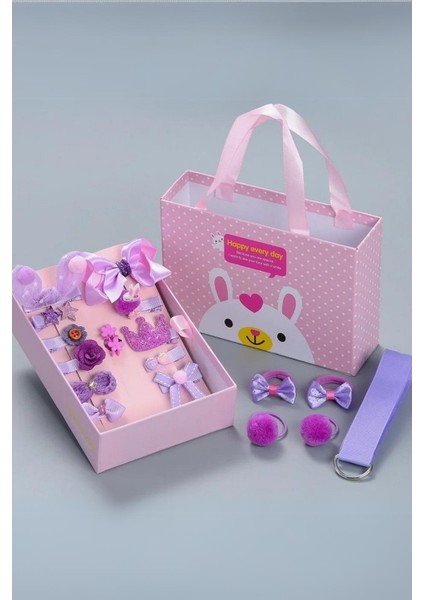 Lila 18'li Kutulu Kız Çocuk Toka Set modelleri