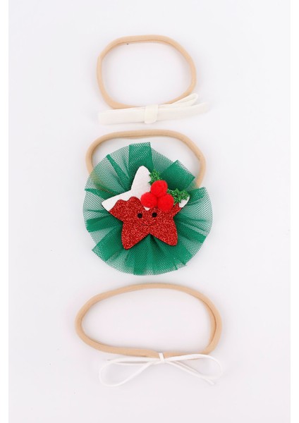 Kırmızı Simli Yıldız 3'lü Kız Çocuk Saç Bandı Set fırsatları