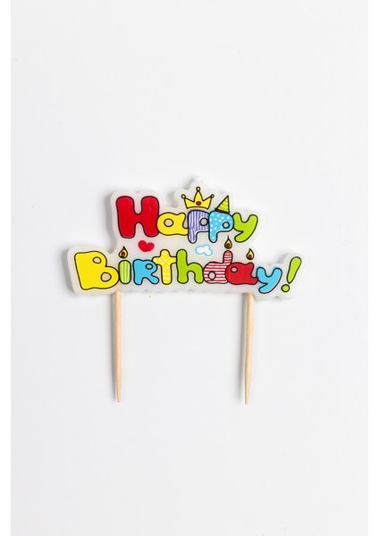 Çok Renkli Happy Birthday Yazılı Mum modelleri
