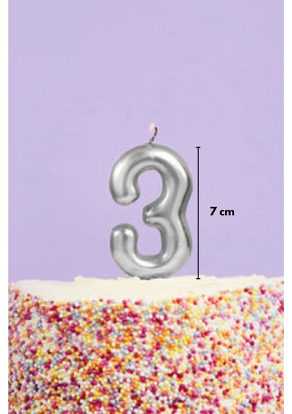 Gümüş 3 Rakamı Mum fırsatları