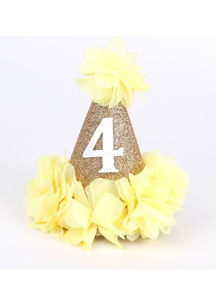 Sarı 4 Yaş Huni Doğum Günü Klips Toka fırsatları