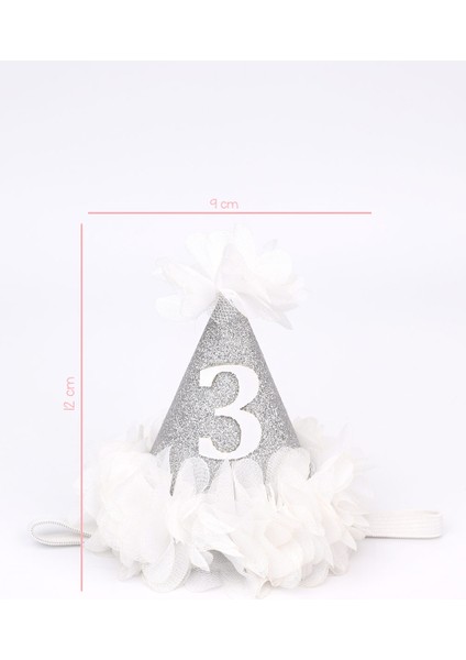 Gümüş 3 Yaş Huni Doğum Günü Tacı indirimleri