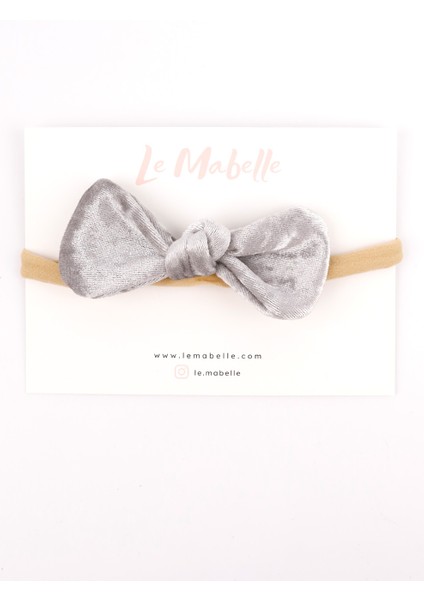 Gri Kadife Fiyonk Kız Çocuk Saç Bandı modelleri